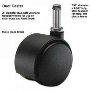 Master Caster Duet Twin Wheels, 100 lbs./Caster, Nylon Bonded/Urethane, Matte Black, 5/Set 64526 MAS64526
