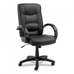 Alera Strada Series High-Back Swivel/Tilt Chair, Black Top-Grain Leather Upholstery SR41LS10B ALESR41LS10B