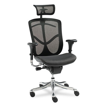 Alera EQ Series Ergonomic Multifunction High-Back Mesh Chair, Aluminum Base EQA41ME10A ALEEQA41ME10A