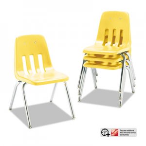 Virco 9000 Series Classroom Chairs, 16" Seat Height, Squash/Chrome, 4/Carton 901647 VIR901647