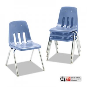 Virco 9000 Series Classroom Chairs, 16" Seat Height, Blueberry/Chrome, 4/Carton 901640 VIR901640
