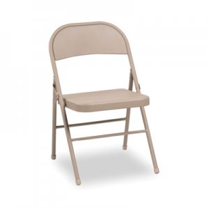Alera Steel Folding Chair with Two-Brace Support, Tan, 4/Carton ALEFC94T