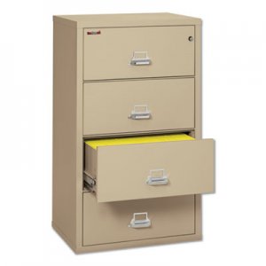 FireKing 4-Drawer Lateral File, 31-1/8w x 22-1/8d, UL Listed 350 , Ltr/Legal, Parchment 43122CPA FIR43122CPA
