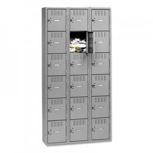 Tennsco Box Compartments, Triple Stack, 36w x 18d x 72h, Medium Gray BS6121812CMG TNNBS6121812CMG