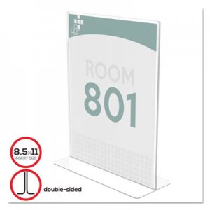 deflecto Superior Image Stand-Up Double-Sided Sign Holder, Plastic,8 1/2x11 Insert, Clear DEF590801 590801