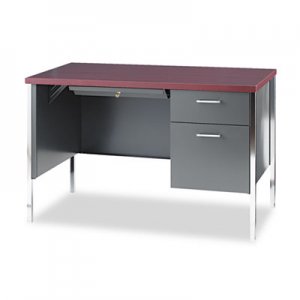 HON 34000 Series Right Pedestal Desk, 45-1/4w x 24d x 29-1/2h, Mahogany/Charcoal 34002RNS HON34002RNS