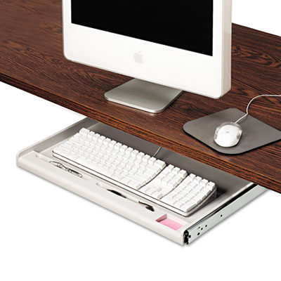 Innovera Standard Underdesk Keyboard Drawer, 21 3/8"w x 12 7/8"d, Light Gray IVR53000