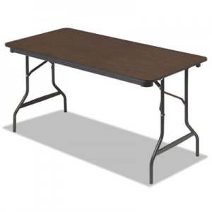 Iceberg Economy Wood Laminate Folding Table, Rectangular, 60w x 30d x 29h, Walnut ICE55314 55314