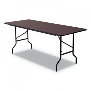 Iceberg Economy Wood Laminate Folding Table, Rectangular, 72w x 30d x 29h, Walnut ICE55324 55324