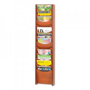 Safco Solid Wood Wall-Mount Literature Display Rack, 11-1/4 x 3-3/4 x 48 3/4, Cherry