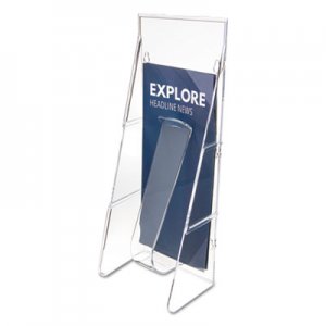 deflecto Stand-Tall Wall-Mount Literature Rack, Leaflet, 4 9/16 x 2 3/4 x 11 3/4, Clear