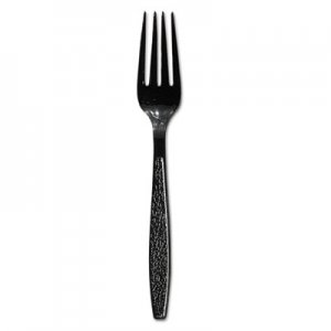 Dart Guildware Heavyweight Plastic Forks, Black, 1000/Carton SCCGDR5FK GDR5FK-00004