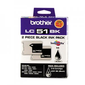 Brother LC512PKS Innobella Ink, 500 Page-Yield, Black, 2/PK BRTLC512PKS LC512PKS