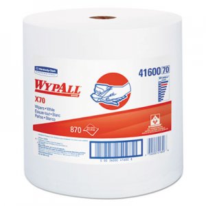 WypAll X70 Cloths, Jumbo Roll, Perf., 12 1/2 x 13 2/5, White, 870 Towels/Roll KCC41600 41600