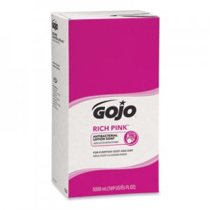 GOJO RICH PINK Antibacterial Lotion Soap Refill, 5000mL, Floral Scent, Pink, 2/Carton GOJ7520 7520-02
