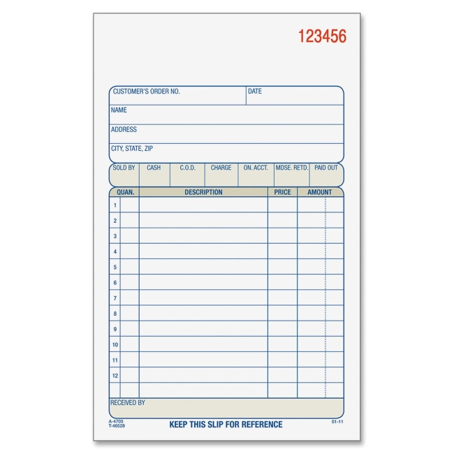 Globe-Weis Carbonless Sales Order Books DC4705 ABFDC4705