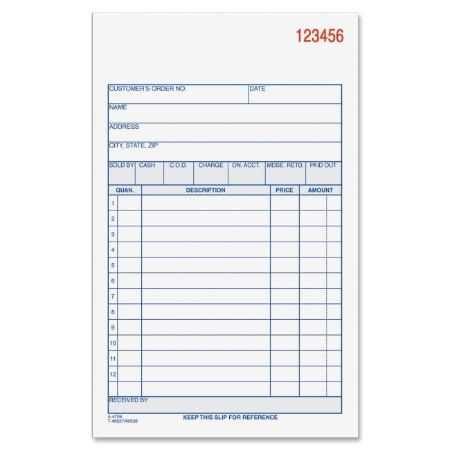 Globe-Weis Carbonless Sales Order Books TC4705 ABFTC4705