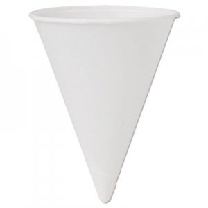 Dart Cone Water Cups, Cold, Paper, 4oz, White, 200/Bag, 25 Bags/Carton SCC4BRCT 4BR