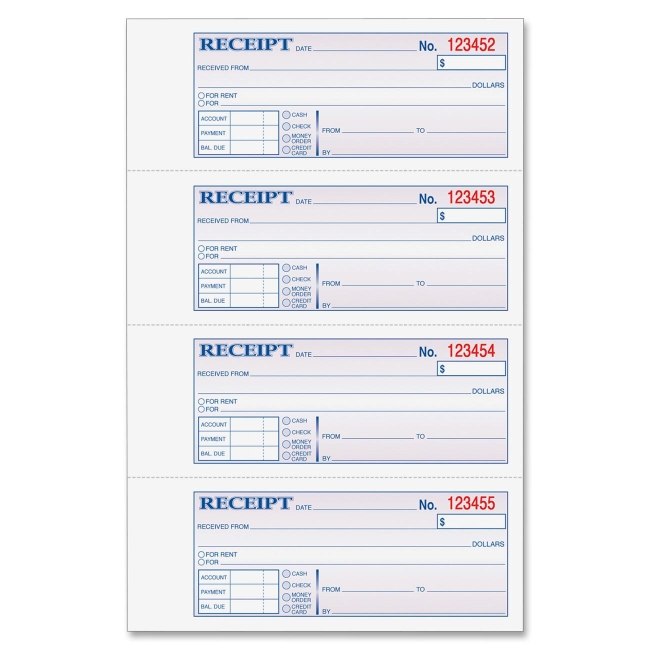 Globe-Weis Tape Bound Money/Rent Receipt Book TC1182 ABFTC1182