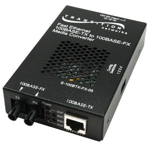 Transition Networks Fast Ethernet Media Converter E100BTXFX05(SMHT)NA E-100BTX-FX-05(SMHT)