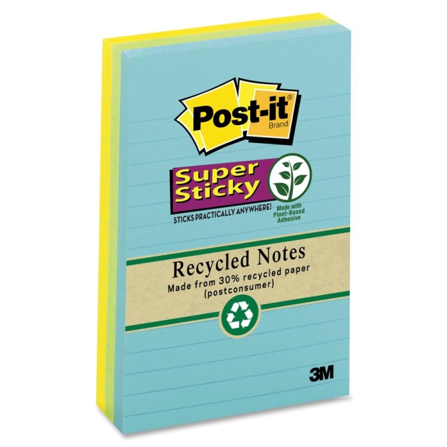 3M Super Sticky Recycled Adhesive Note 660-3SSNRP MMM6603SSNRP