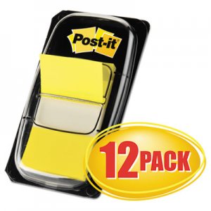 Post-it Flags Marking Page Flags in Dispensers, Yellow, 12 50-Flag Dispensers/Box MMM680YW12 680-YW12
