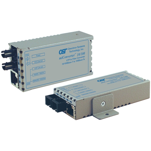 Omnitron miConverter 10/100 Plus SC Single-Mode 60km US AC Powered 1123-2-1 1123-1-x