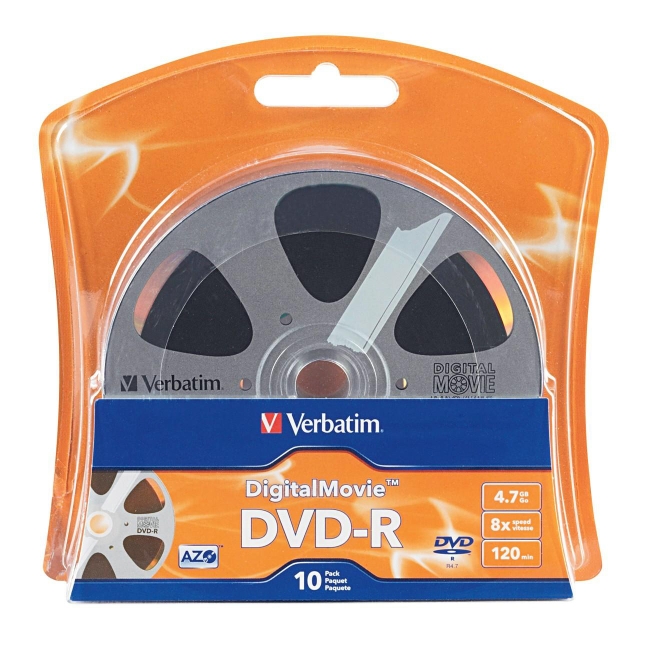 Verbatim DigitalMovie DVD-R 4.7GB 8x 10pk Blister 96856
