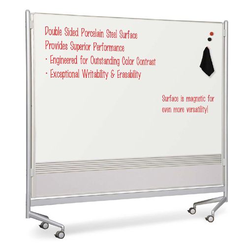 MooreCo Mobile Dry Erase Double-sided Partition 74762 BLT74762