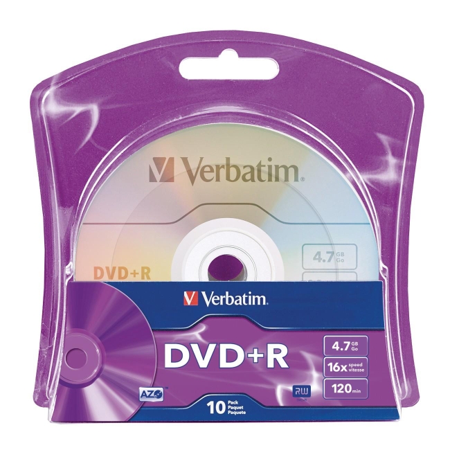 Verbatim DVD+R 4.7GB 16x 10pk Blister 96942