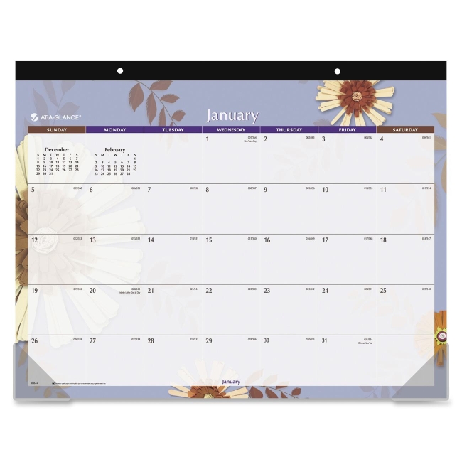Mead Flowers Desk Pad Calendar 5035 AAG5035