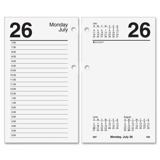 Mead Recycled Loose-leaf Desk Calendar Refill E717R-50 AAGE717R50