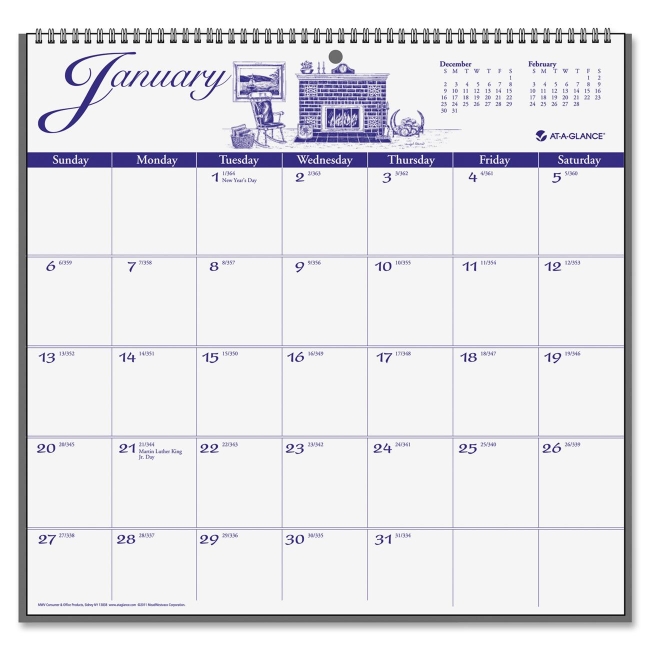 Mead Illustrated Monthly Wall Calendar G1000-17 AAGG100017