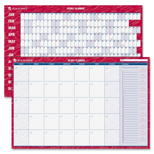 Mead Erasable Horizontal Wall Calendar PM28-28 AAGPM2828