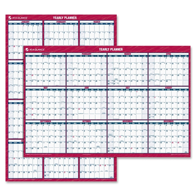 Mead Laminated and Erasable Wall Calendar PM32628 AAGPM32628