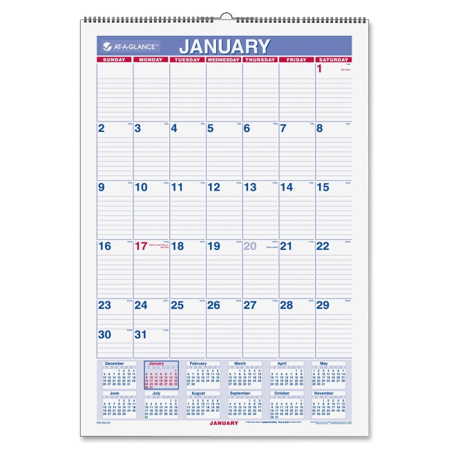 Mead Laminated Wall Calendar PMLM03-28 AAGPMLM0328