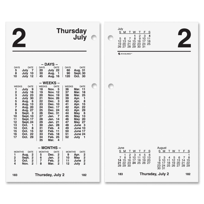 Mead Financial Loose-Leaf Desk Calendar Refill S170-50 AAGS17050