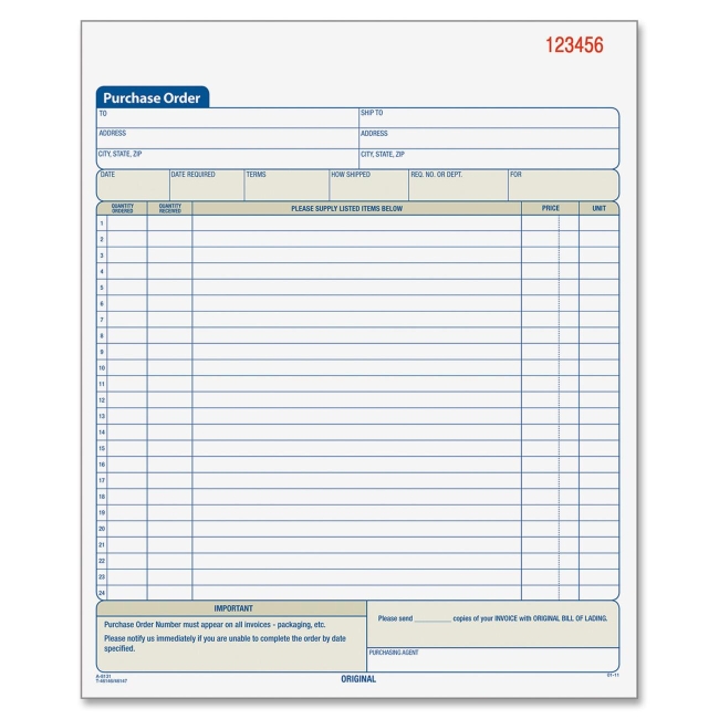Globe-Weis Purchase Order Book TC8131 ABFTC8131