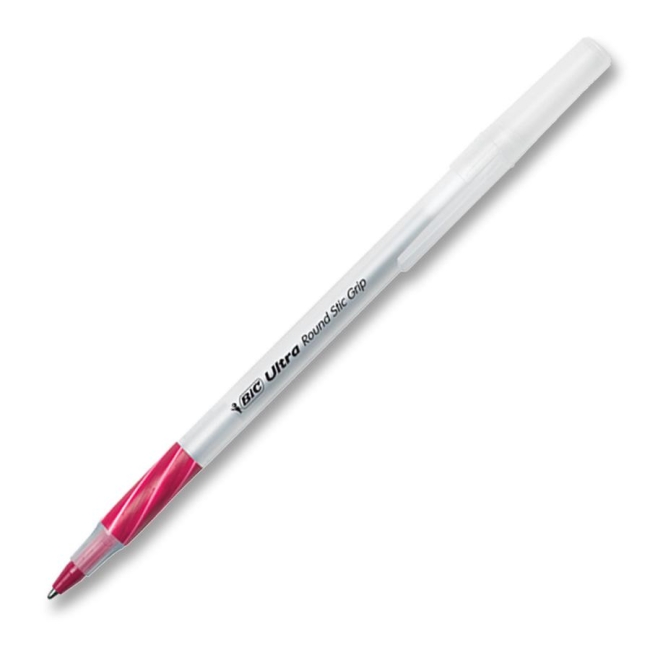 BIC Round Stic Comfort Grip Pen GSMG11-RD BICGSMG11RD GSMG11 RED