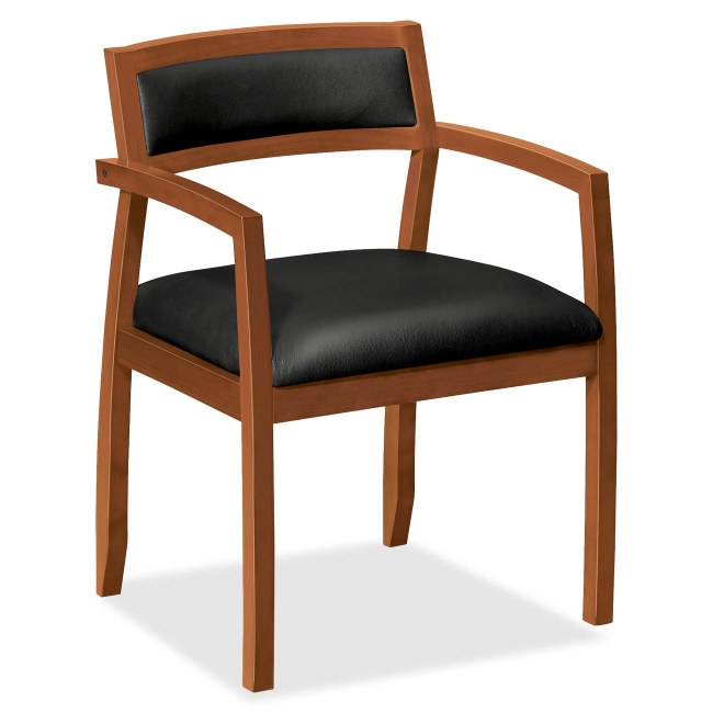 HON Slim Black Leather Guest Side Chair VL852HST11 BSXVL852HST11 VL852