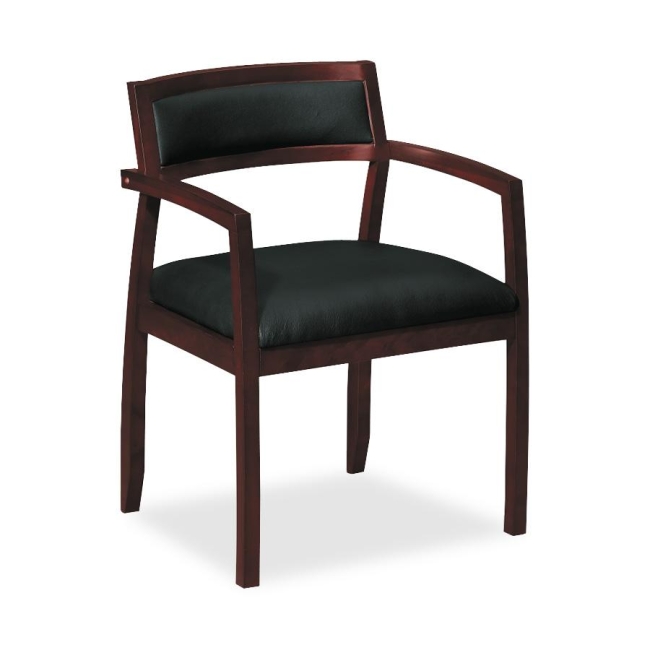 HON Slim Black Leather Guest Side Chair VL852NST11 BSXVL852NST11 VL852