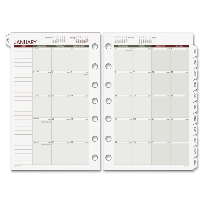 Mead Express Month-In-View Dated Calendar Refill 068-685Y DRN068685Y 068-685Y-09