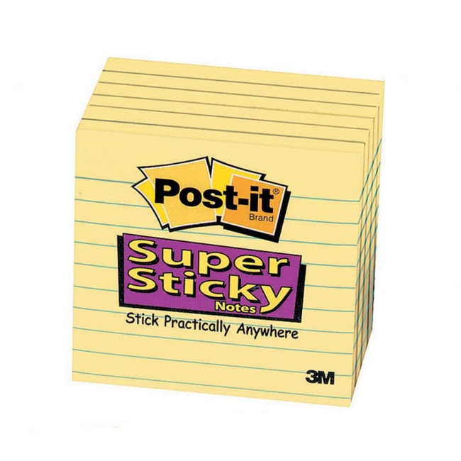 3M Super Sticky Note 675-6SSCY MMM6756SSCY