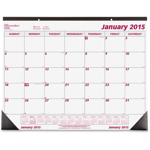 Brownline Monthly Desk/Wall Calendar C1731 REDC1731