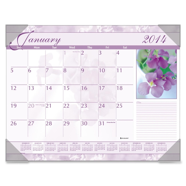 Mead Antique Floral Desk Pad Calendar DMD13532 AAGDMD13532