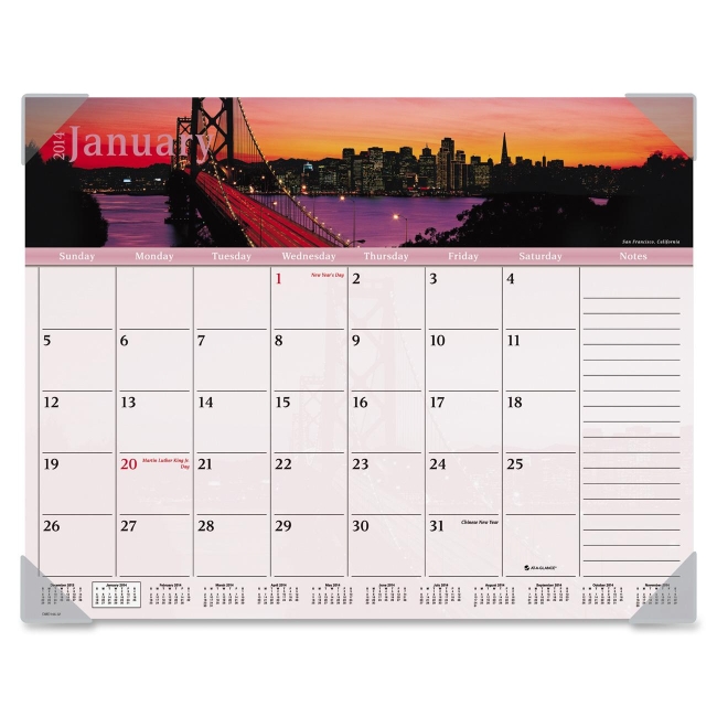 Mead Harbor Views Monthly Desk Pad DMD14532 AAGDMD14532