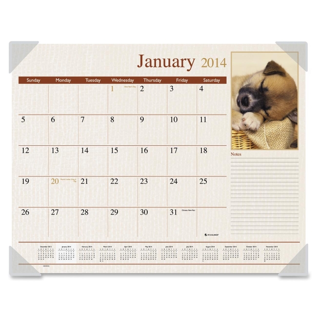 Mead Puppies Monthly Desk Pad DMD16632 AAGDMD16632