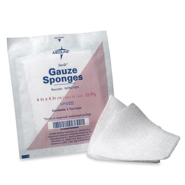 Medline Sterile Woven Gauze Sponges NON21424 MIINON21424