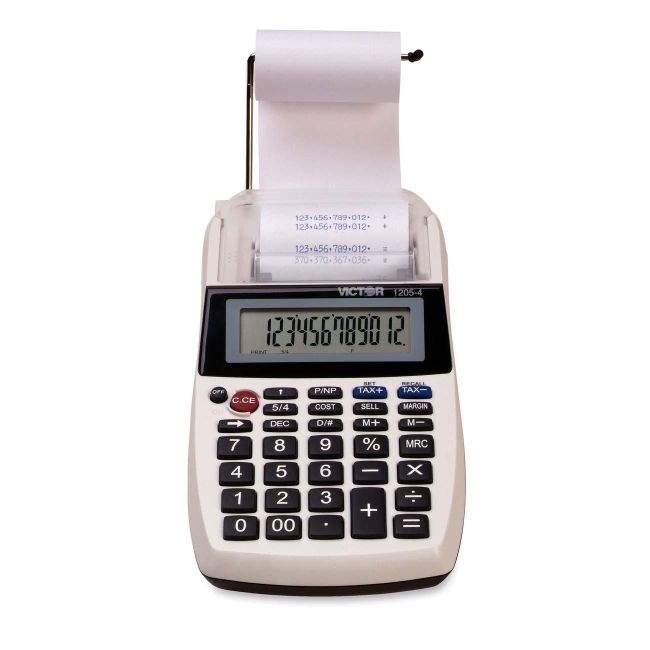 Victor Technology Victor Portable Palm/Desktop Printing Calculator 1205-4 VCT12054
