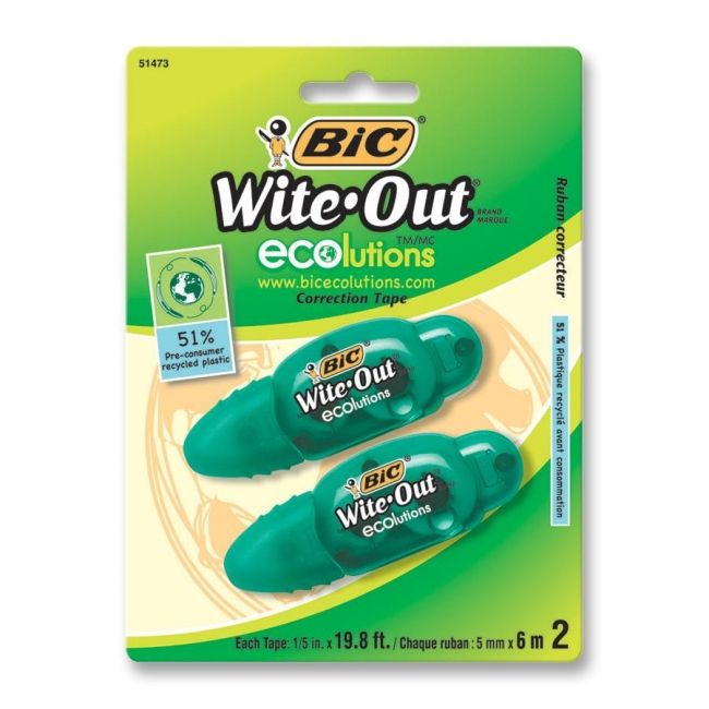 BIC Wite-Out Ecolutions Correction Tape WOETP21 BICWOETP21